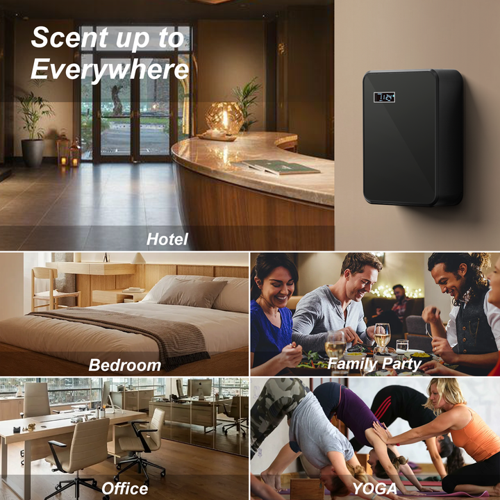 LACIDOLL Bluetooth Smart Scent Air Machine for Home, Hotel, Spa, Office, HVAC Scent Machine - Cold Air Technology, Hotel Collection Diffuser, Waterless Whole House Diffuser, 180ML Capacity(Black)