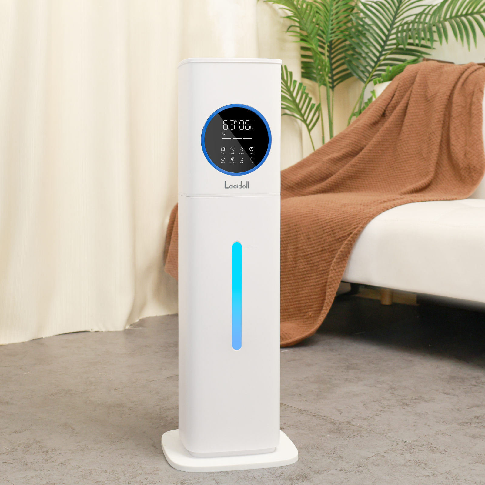 LACIDOLL Warm and Cool Mist Humidifiers for Bedroom Home, 2.1gal Quiet Humidifier for Large Room up to 500 ft with Customized Humidity, Night Light, Easy Top Fill, 12H Timer, Essential Oil, Child Lock