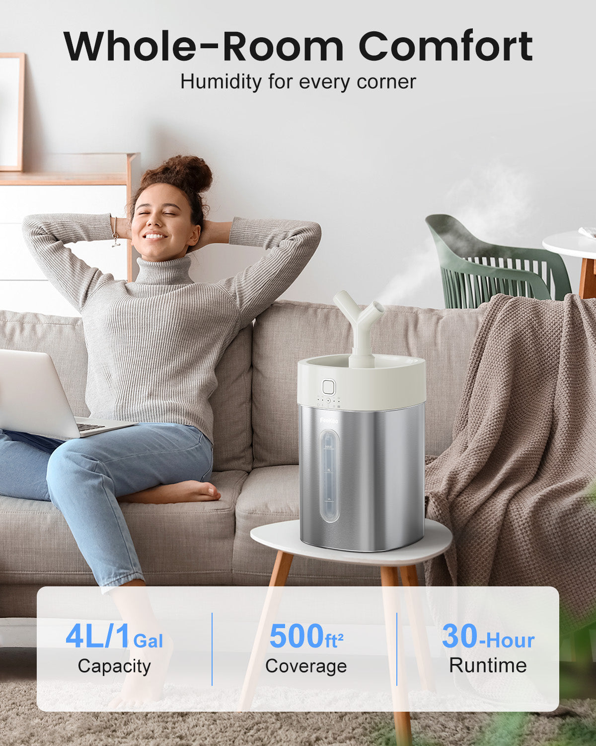 Stainless Steel Cool Mist Humidifier Easy to Clean | 0114