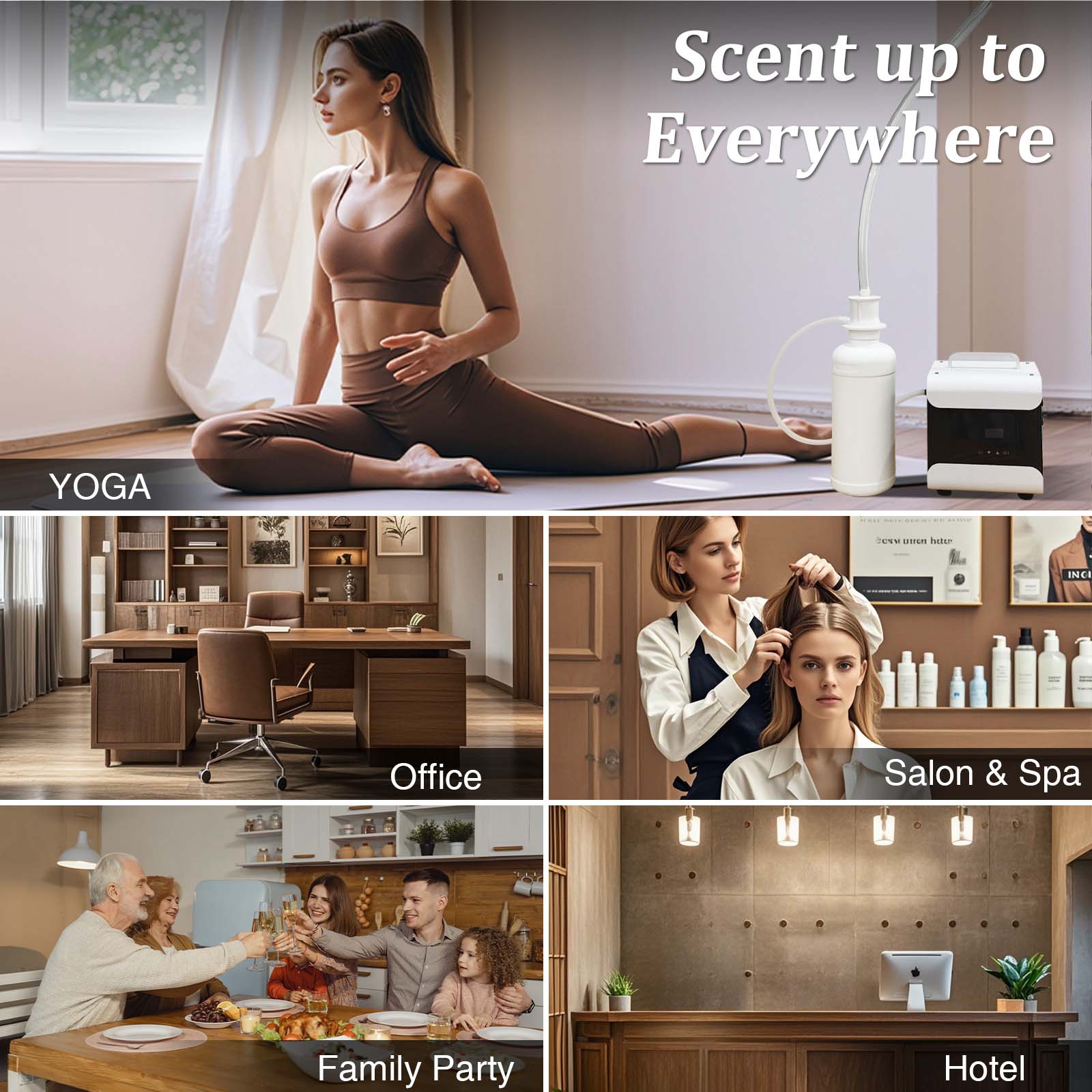 Whole House HVAC Scent Diffuser | 5000 Sq Ft Coverage | Wi-Fi & Bluetooth Control | 1000ml Waterless