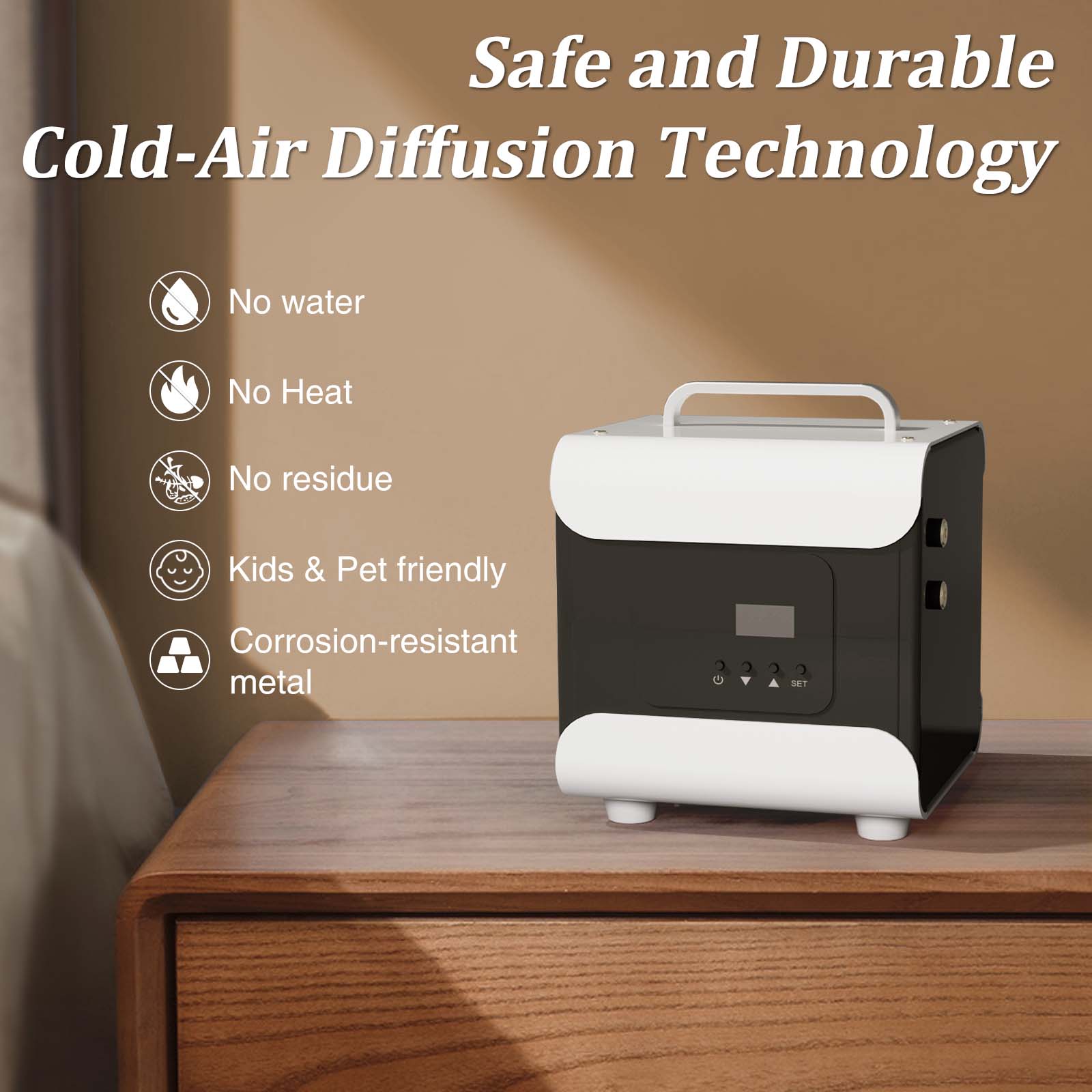Whole House HVAC Scent Diffuser | 5000 Sq Ft Coverage | Wi-Fi & Bluetooth Control | 1000ml Waterless
