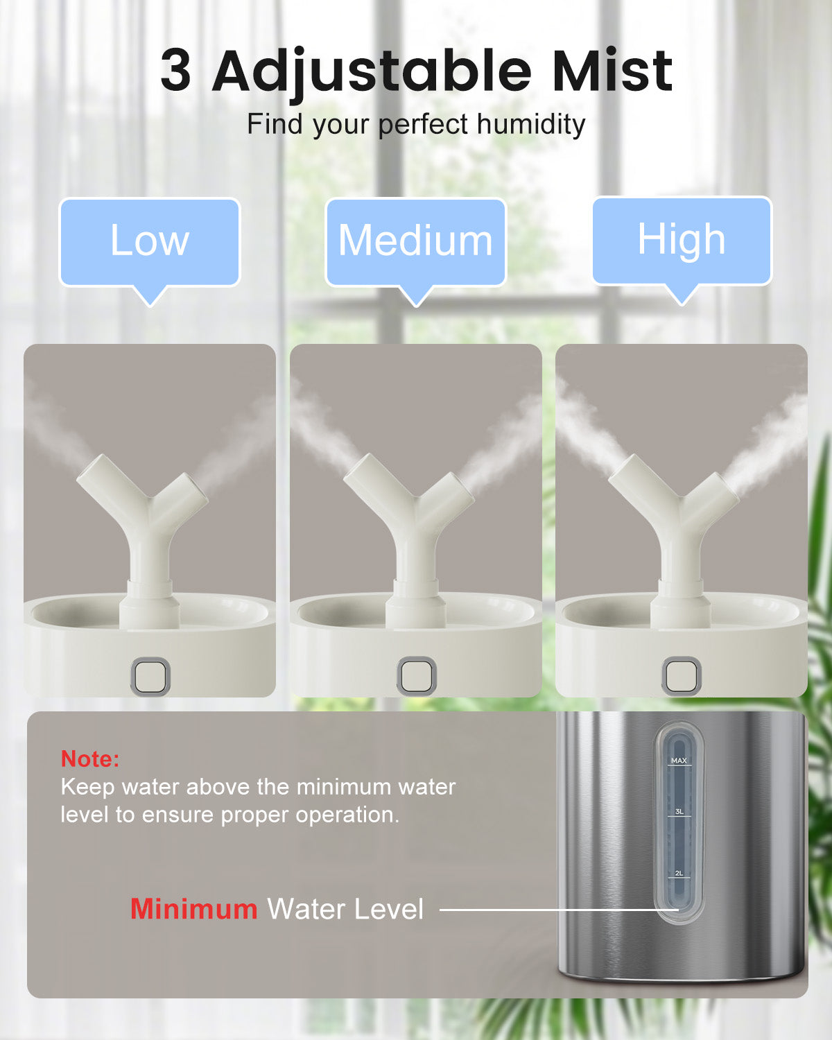 Stainless Steel Cool Mist Humidifier Easy to Clean | 0114