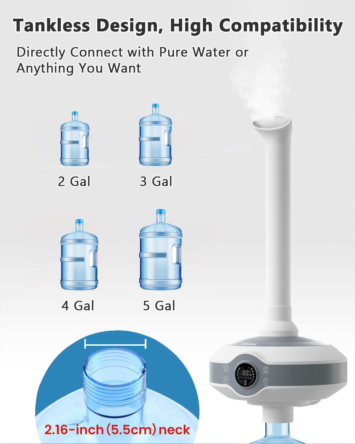 Tankless Large Room Humidifier | Ultrasonic Cool Mist Humidifier for Commercial | IN01