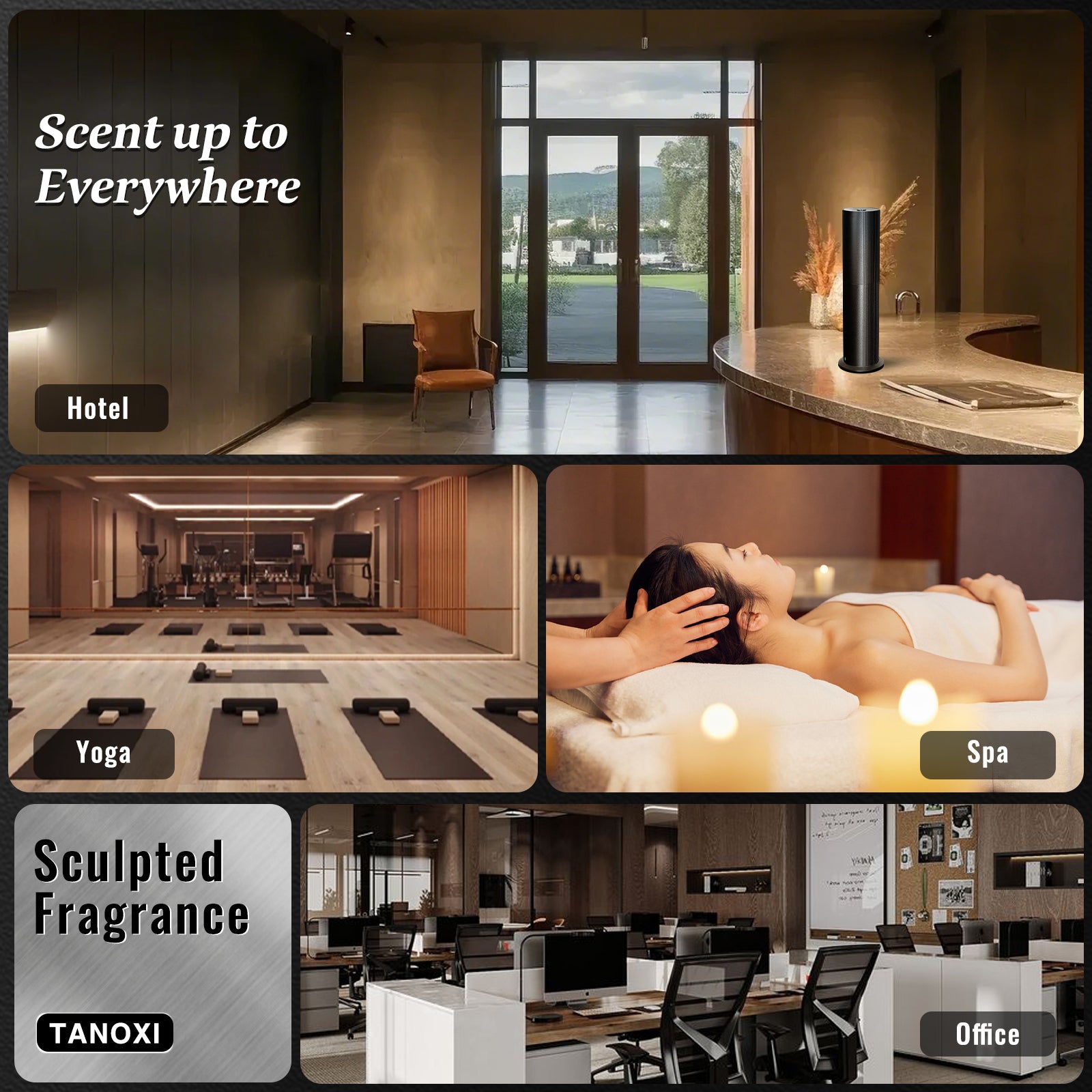 Waterless Essential Oil Diffuser | Bluetooth Control | Large Room & Office | Hotel Collection