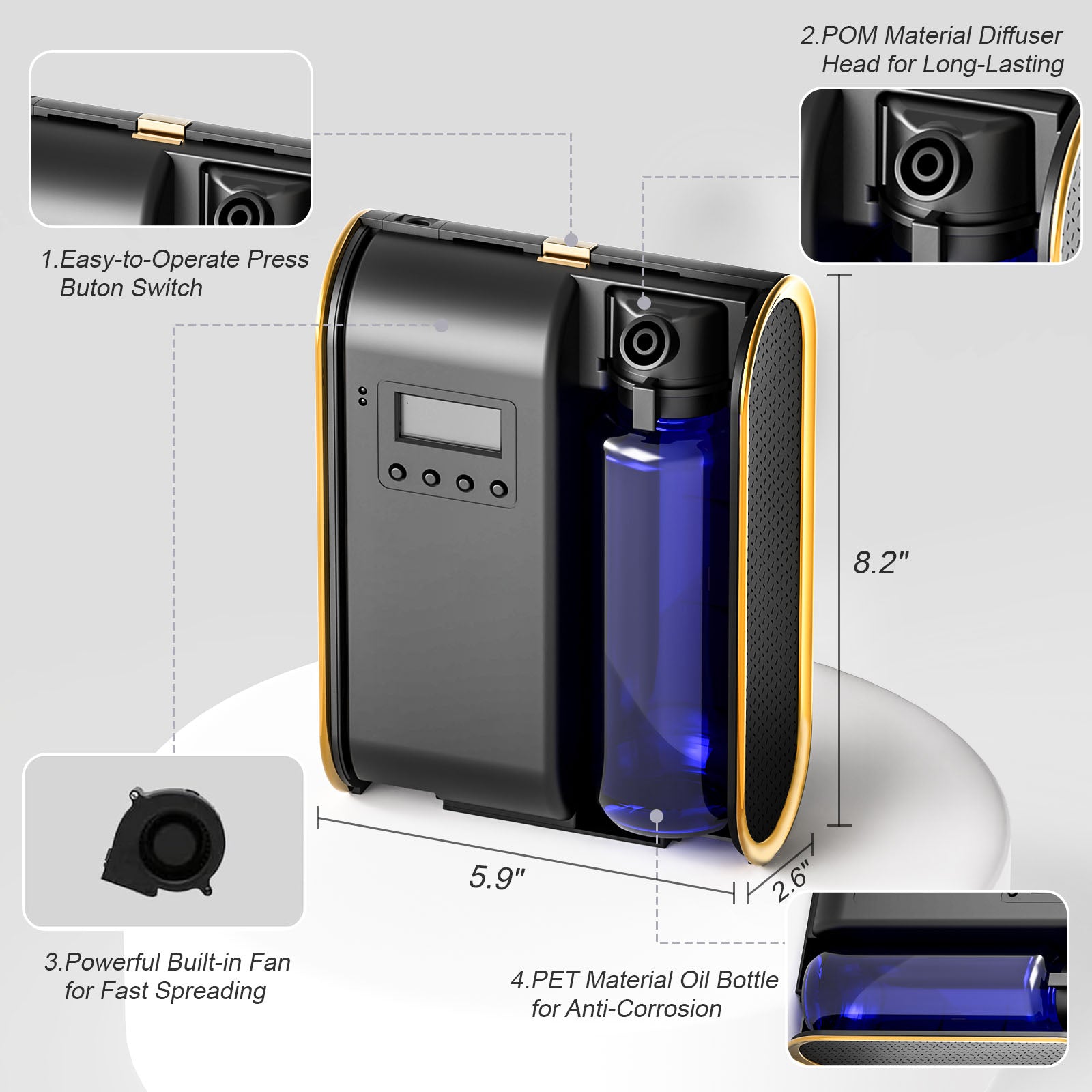 Waterless Essential Oil Diffuser | 350ml Large Capacity | Bluetooth Smart Control | Hotel Collection