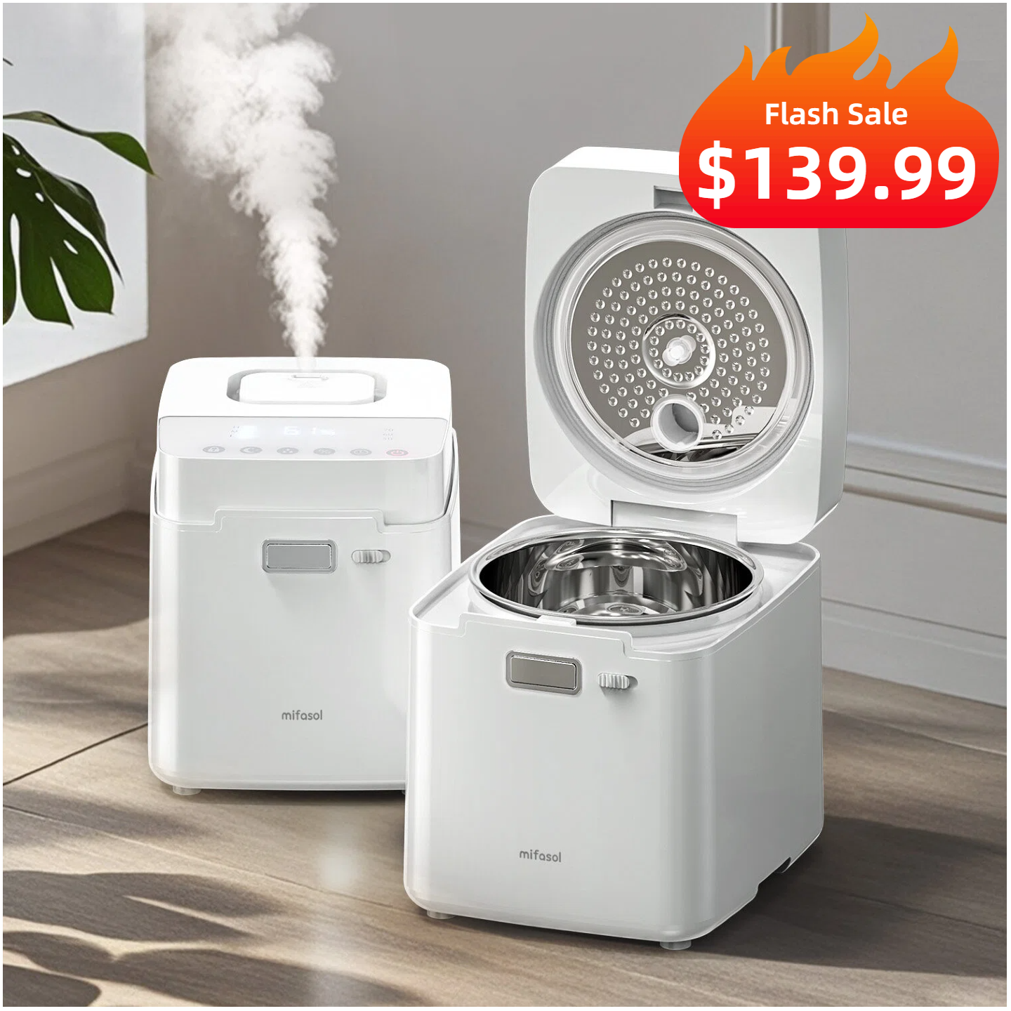 3.3L/0.87Gal Stainless Steel Warm Mist Humidifier | 01