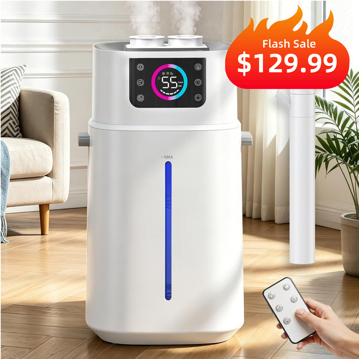 Lacidoll 4.2Gal Humidifier Large Room, Cool Mist & Easy Clean, Bedroom | JS02