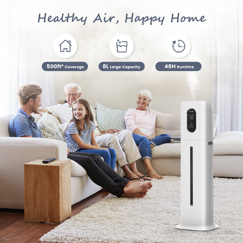 2.1 Gal Ultrasonic Humidifier for Large Room with Essential Oil Diffuser & Sleep Mode | 033