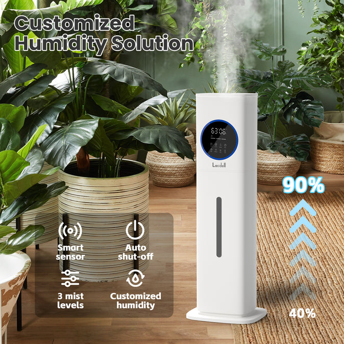 LACIDOLL Warm and Cool Mist Humidifiers for Bedroom Home, 2.1gal Quiet Humidifier for Large Room up to 500 ft with Customized Humidity, Night Light, Easy Top Fill, 12H Timer, Essential Oil, Child Lock