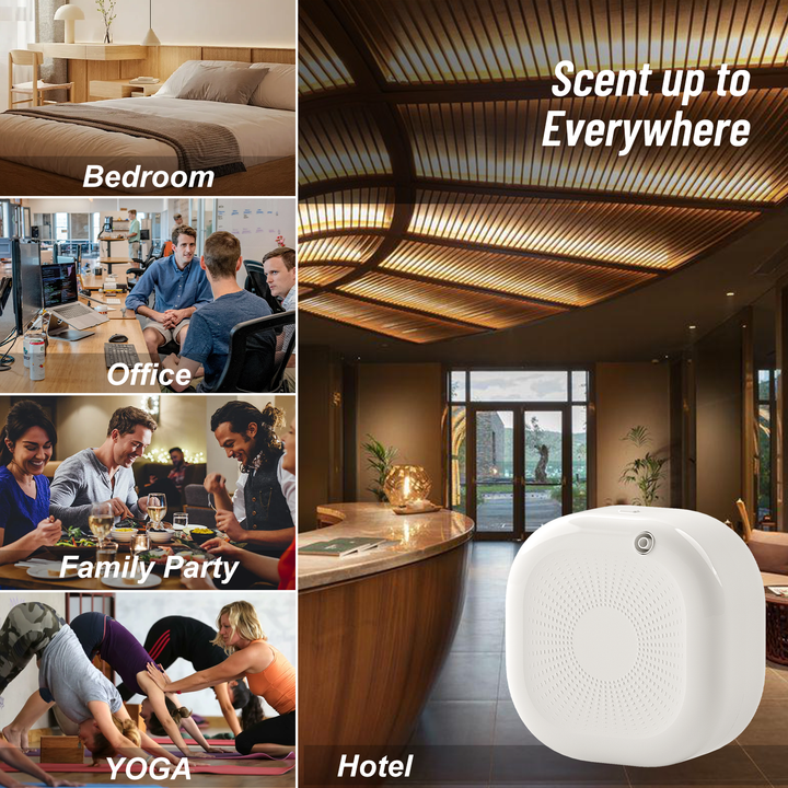 LACIDOLL Smart Scent Air Machine for Home, Hotel Collection Diffuser, Bluetooth Waterless Diffuser with Cold Air Technology - 500ML, HVAC Scent Diffuser for Large Room, Offices, Hotel and Spa (White)