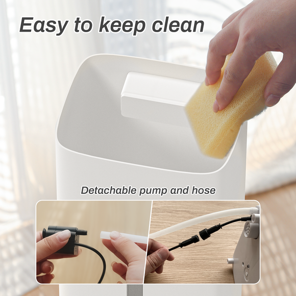 [LCD-2303W]Humidifier Large Room, 2.1Gal/8L Humidifiers for Home, Humidifiers for Bedroom with Essential Oil Diffuser, Top Fill Whole House Cool Mist Humidifiers for Plants Baby Kids Adults Office, White