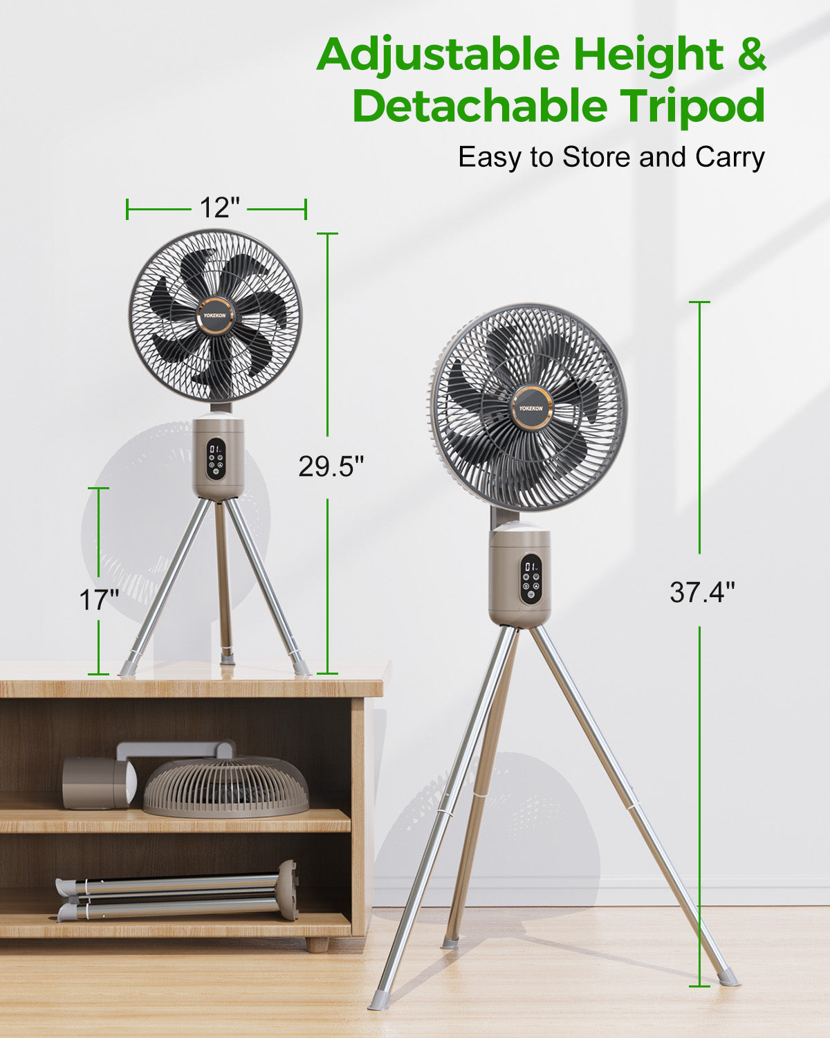 tanding Outdoor Fan for Patio Fan with Remote Light, Quiet|FS300