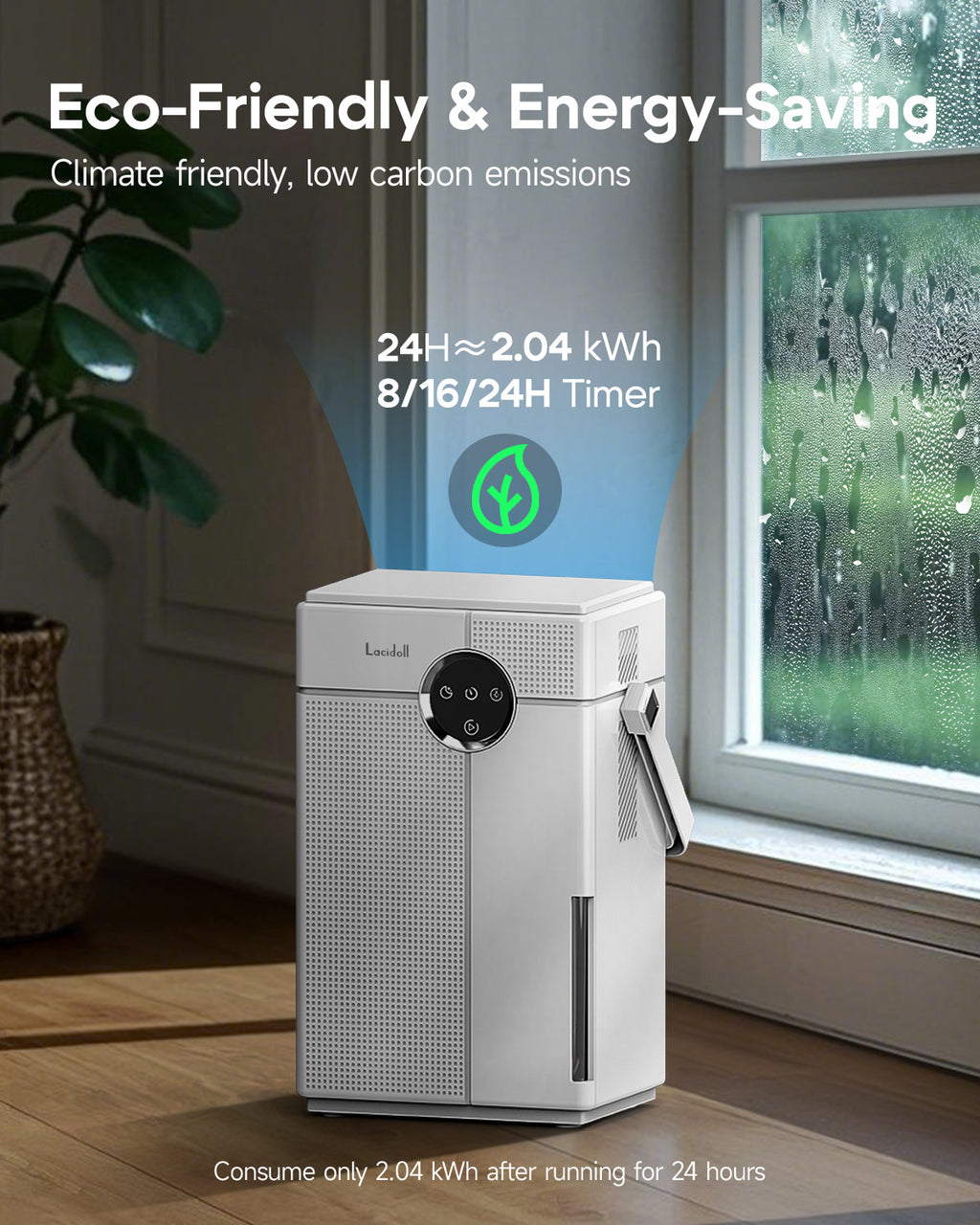 Small Dehumidifier with Drain Hose for Bathroom & Bedroom, 118oz | 07 | Lacidoll