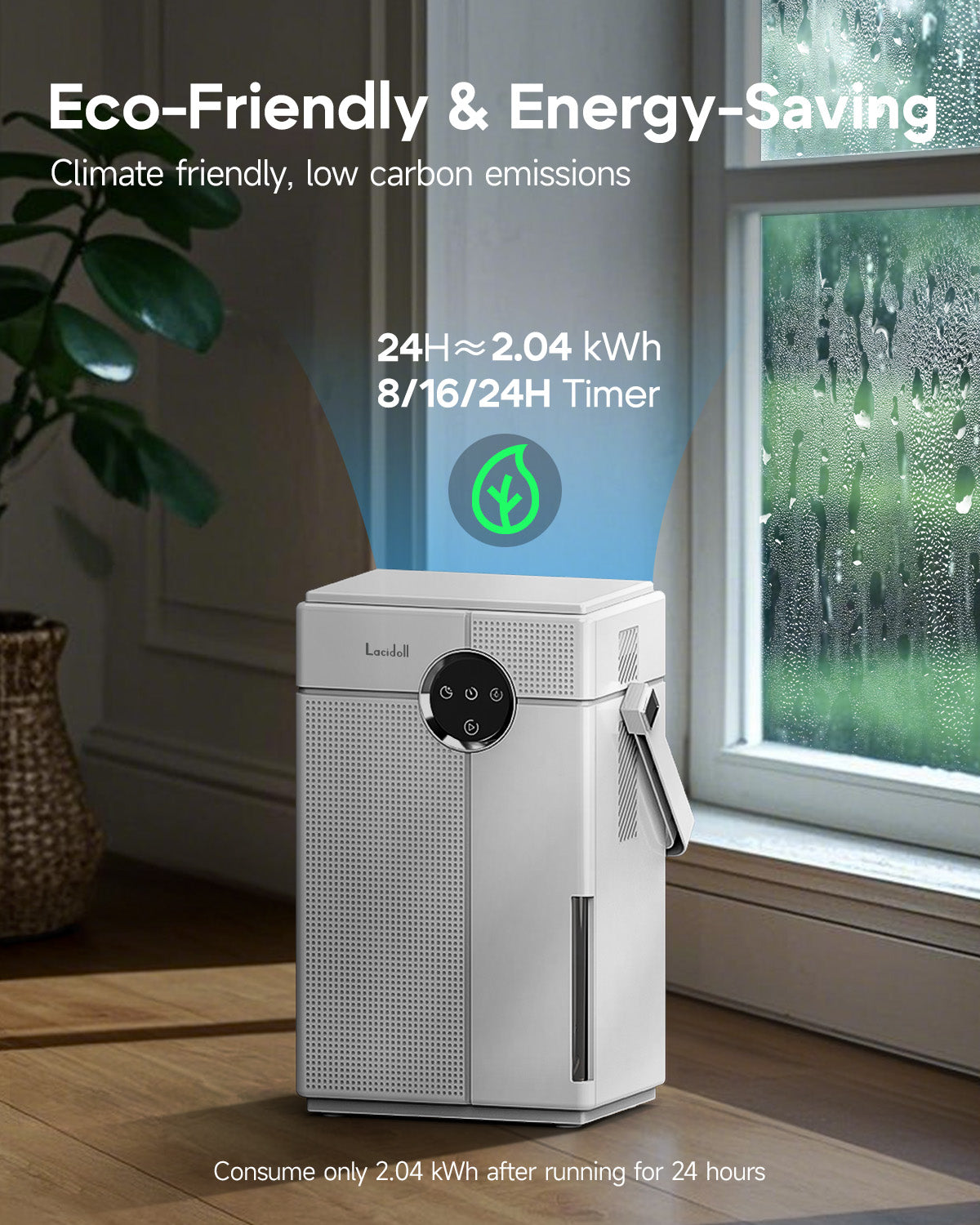 Small Dehumidifier with Drain Hose for Bathroom & Bedroom, 118oz | 07 | Lacidoll