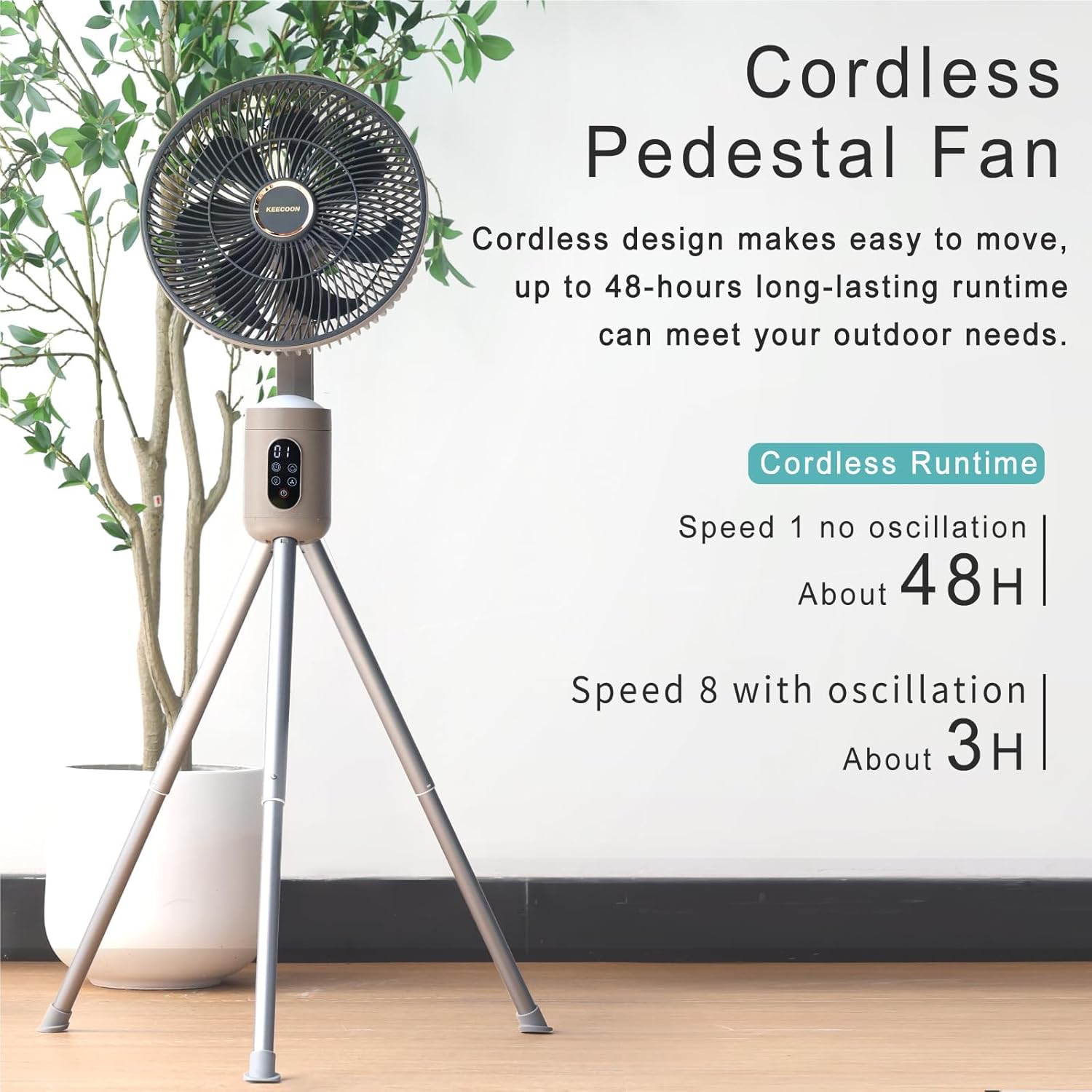 Oscillating Standing Fan, Outdoor Fan for Patios 37” High Floor Fan|FS300