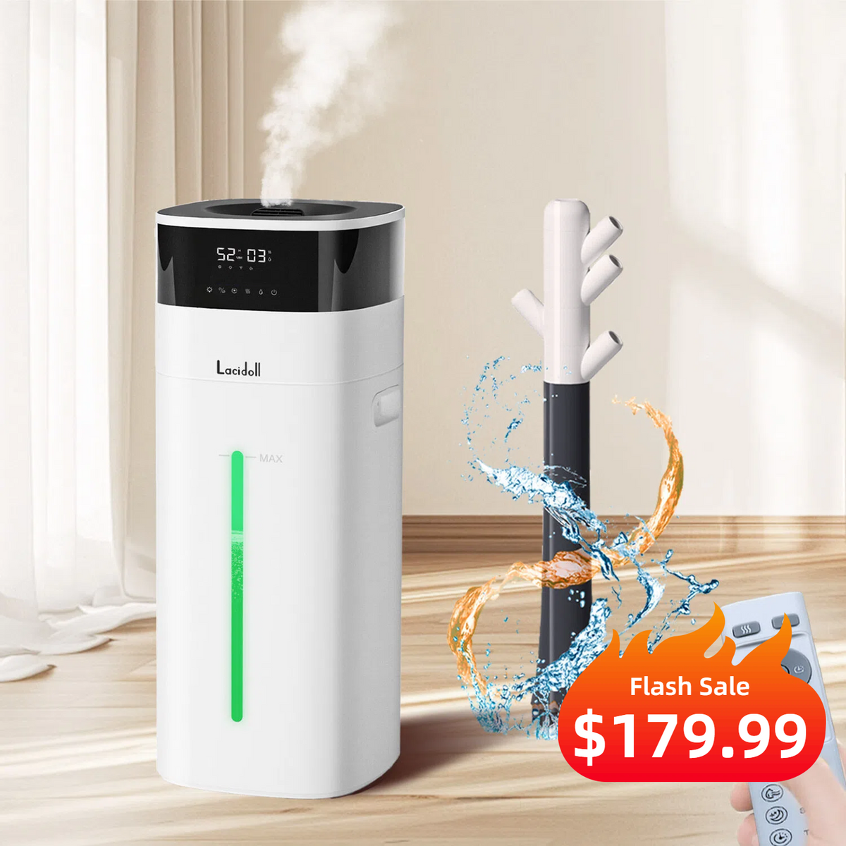 5.3 Gal Warm & Cool Mist Humidifier for Home | 2301J | LACIDOLL