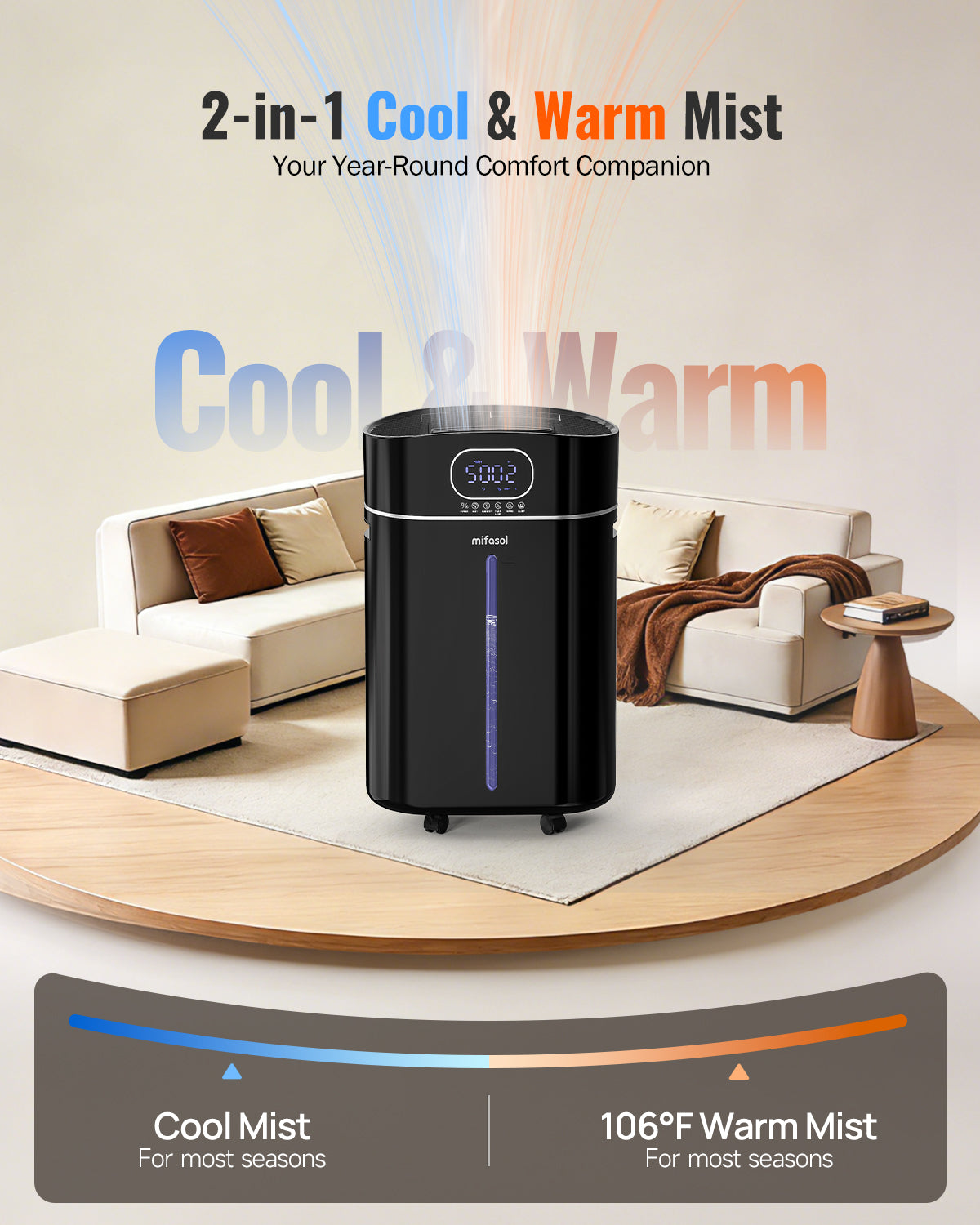 4.2Gal/16L Cool and Warm Mist Humidifier|305