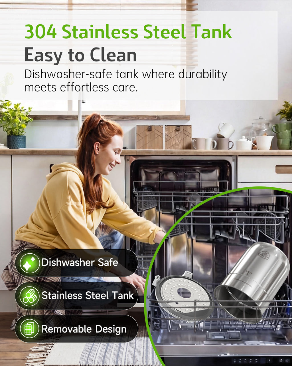 Stainless Steel Humidifier for Bedroom, Self cleaning Humidifier 4L|5040