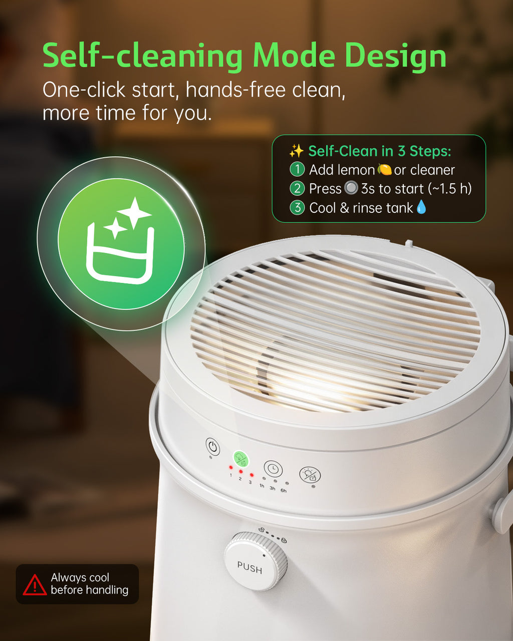 Stainless Steel Humidifier for Bedroom, Self cleaning Humidifier 4L|5040