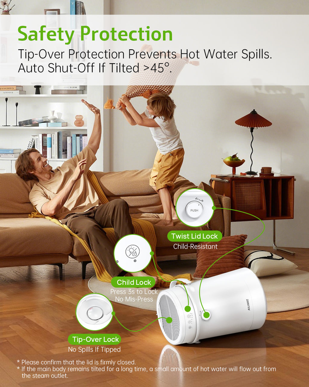 Stainless Steel Humidifier for Bedroom, Self cleaning Humidifier 4L|5040