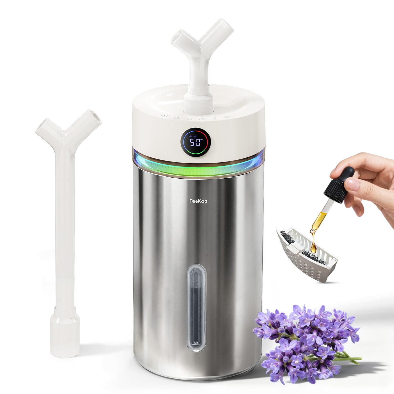 Stainless Steel Humidifier Dishwasher Safe, 6L/1.6Gal Cool Mist Humidifiers|01096