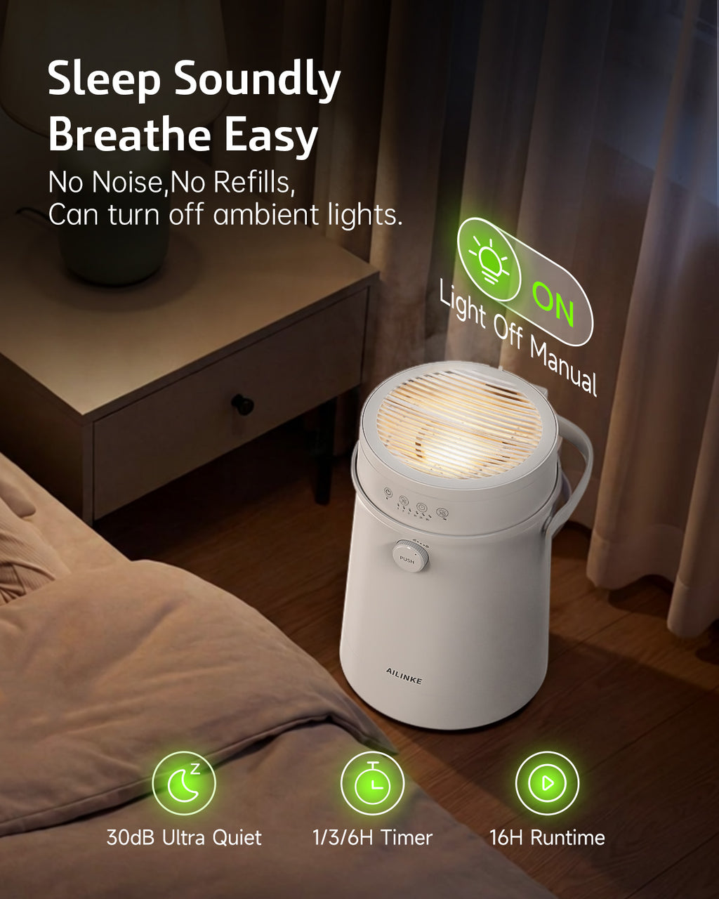 Stainless Steel Humidifier for Bedroom, Self cleaning Humidifier 4L|5040