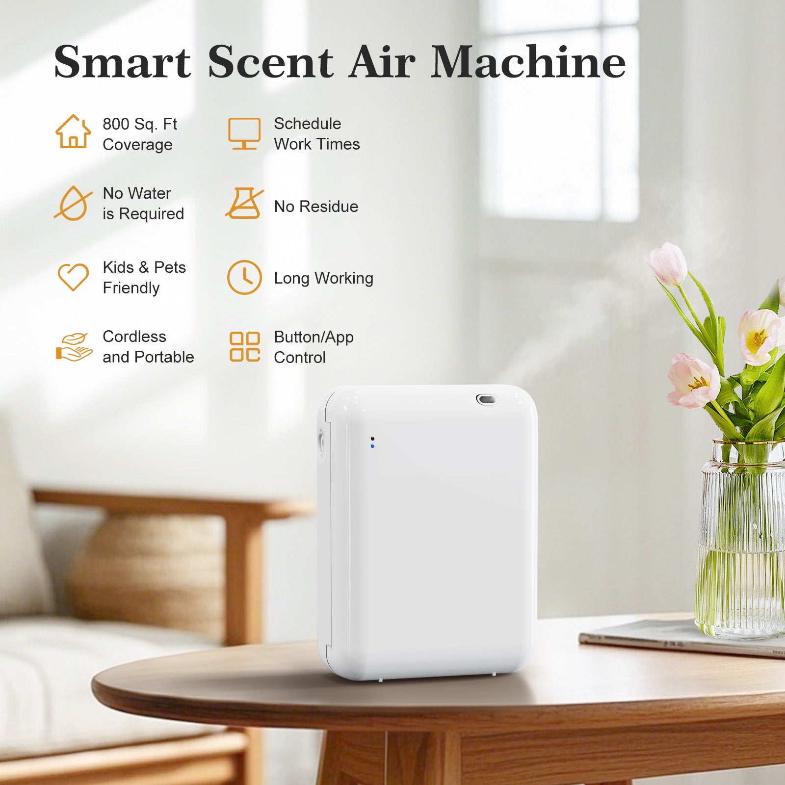 Waterless Essential Oil Diffuser | 170ml Large Capacity | Bluetooth Smart Control | Hotel Collection