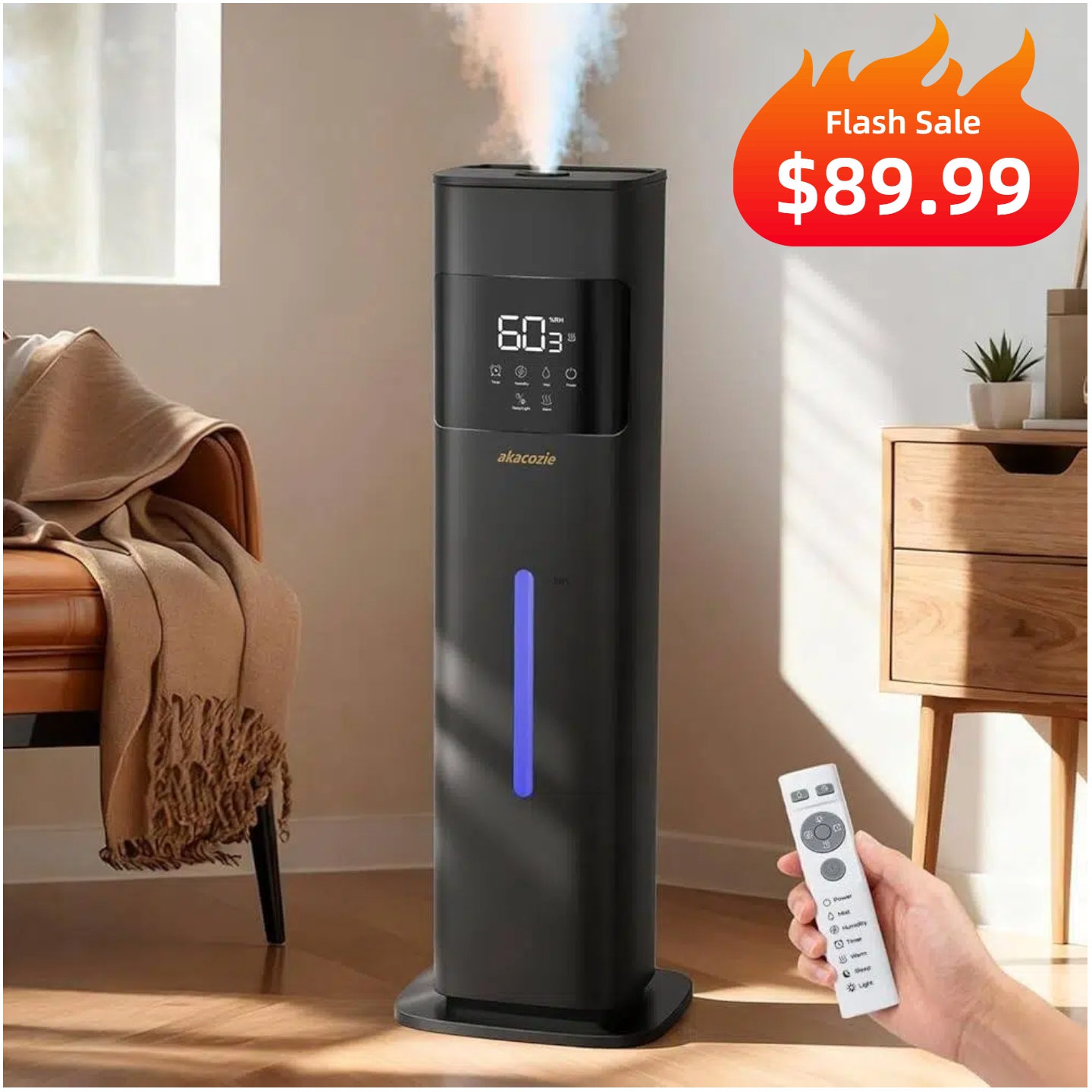 2.1Gal/8L Cool & Warm Mist Humidifier for Room Home | 2407