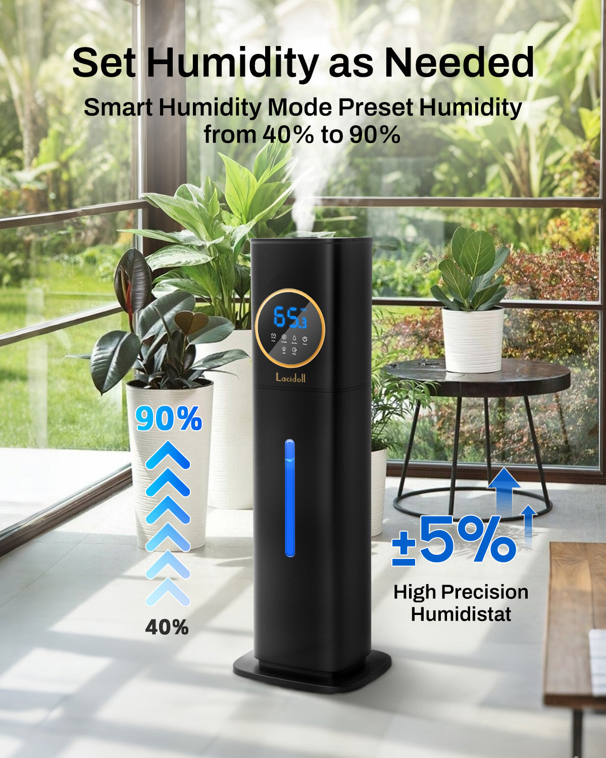 2.1 Gal Bedroom Humidifier with Night Light | 2303A | LACIDOLL