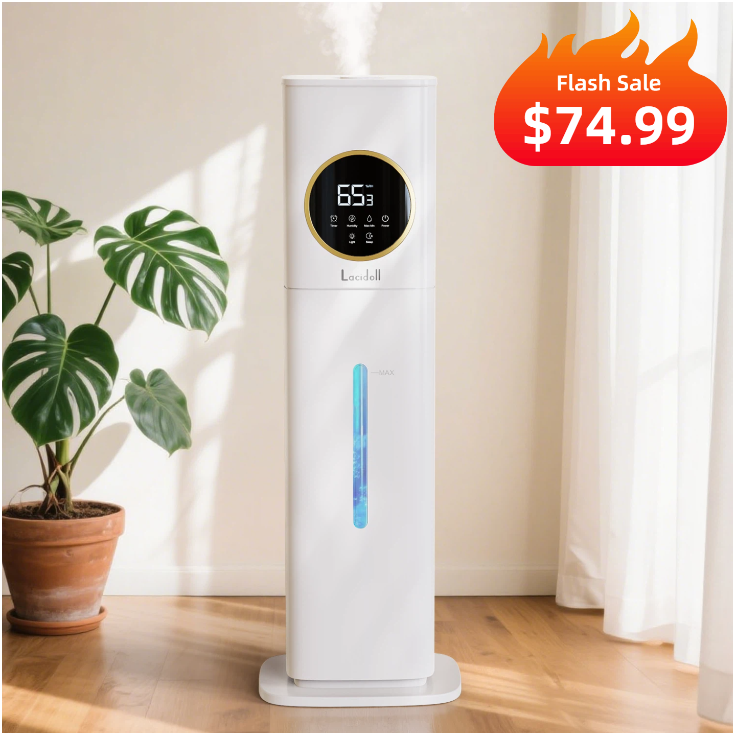 2.1 Gal Bedroom Humidifier with Night Light | 2303A | LACIDOLL