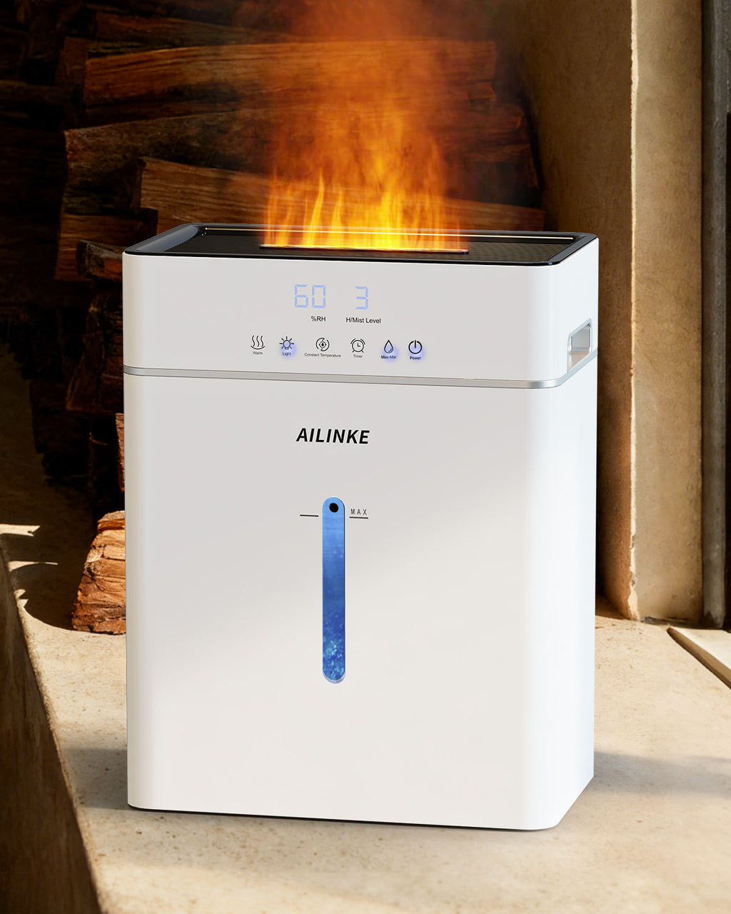 Humidifier Large Room 10L/2.64Gal | Warm &amp; Cool Mist | Flame Light Effect| 2109