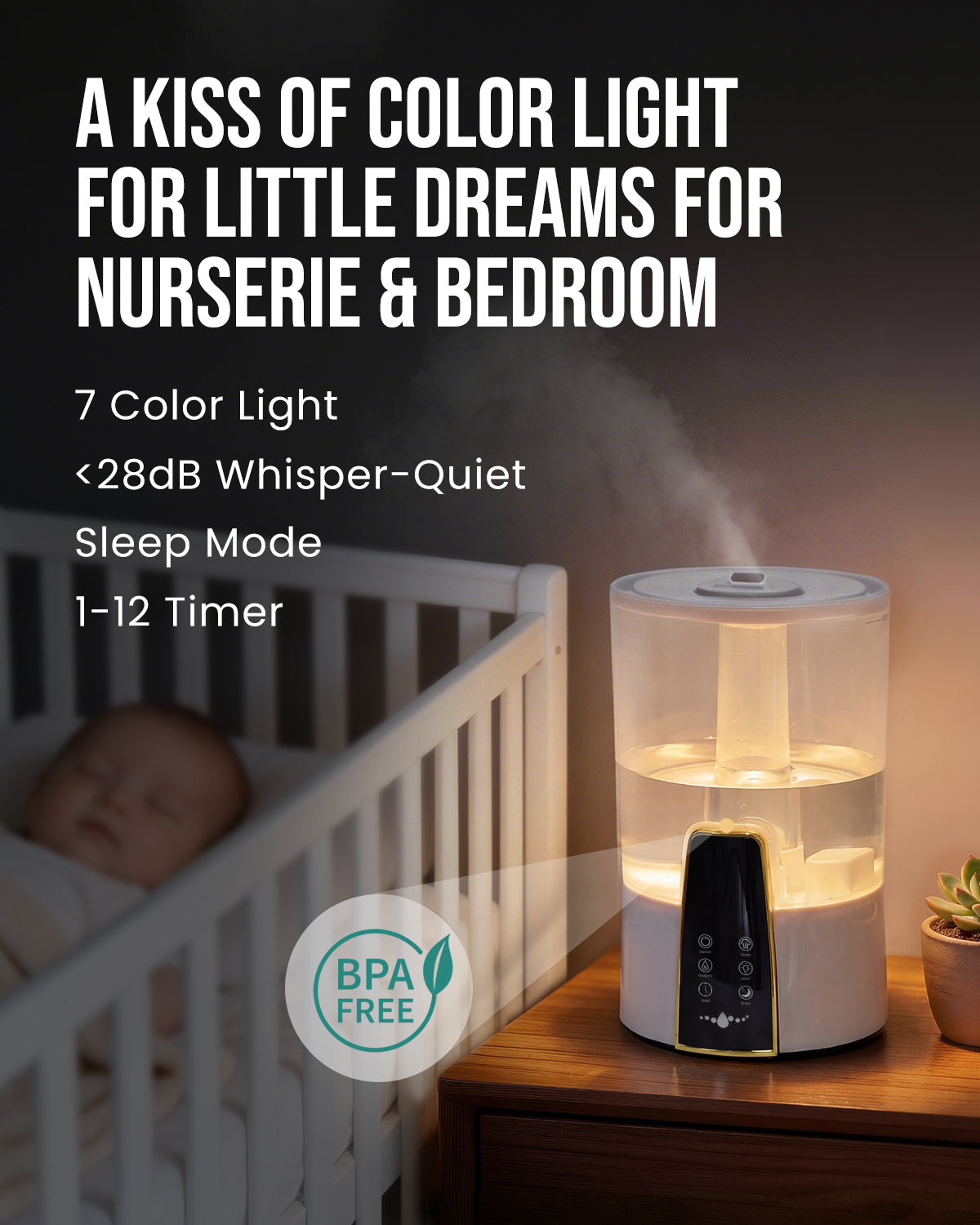 Humidifiers for Bedroom,1.06Gal(4L) Dishwasher-Safe Tank|22301