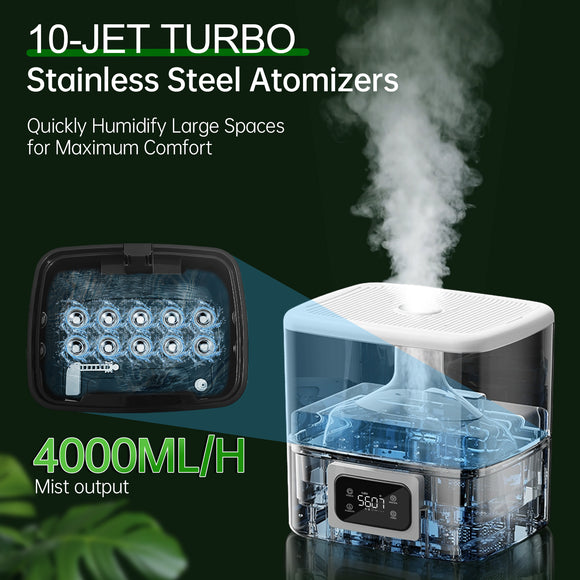 [LCD-301]Humidifier Large Room, 30L/7.93Gal Large Commercial Humidifier 5000 sq.ft, Top-Fill Whole House Humidifiers with Extension Tube, 3 Mist Mode, Timer – Ideal for Plants, Office, Warehouse & Greenhouse