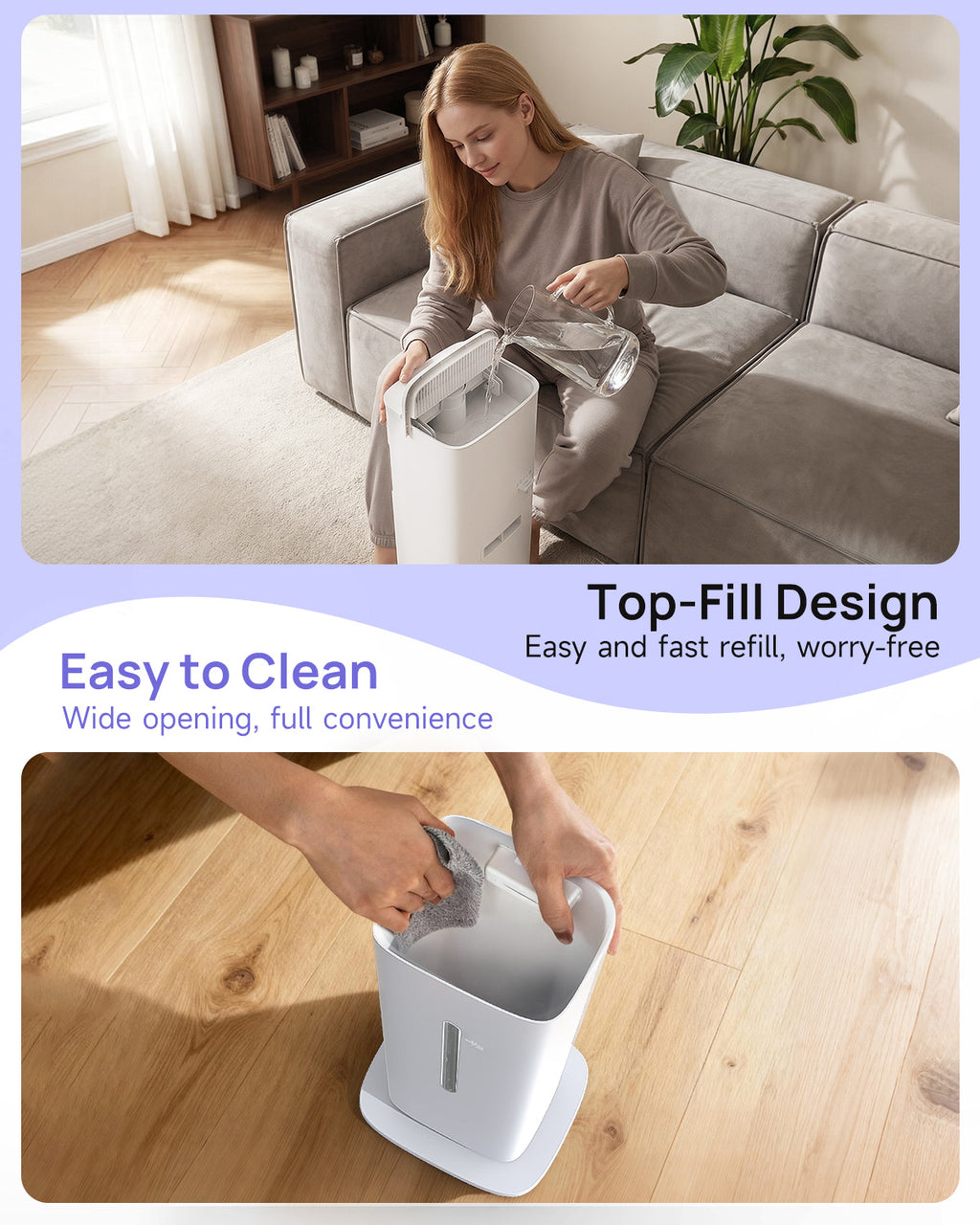 Humidifier Large Room, 2.1Gal/8L Cool Mist Humidifiers|2407C