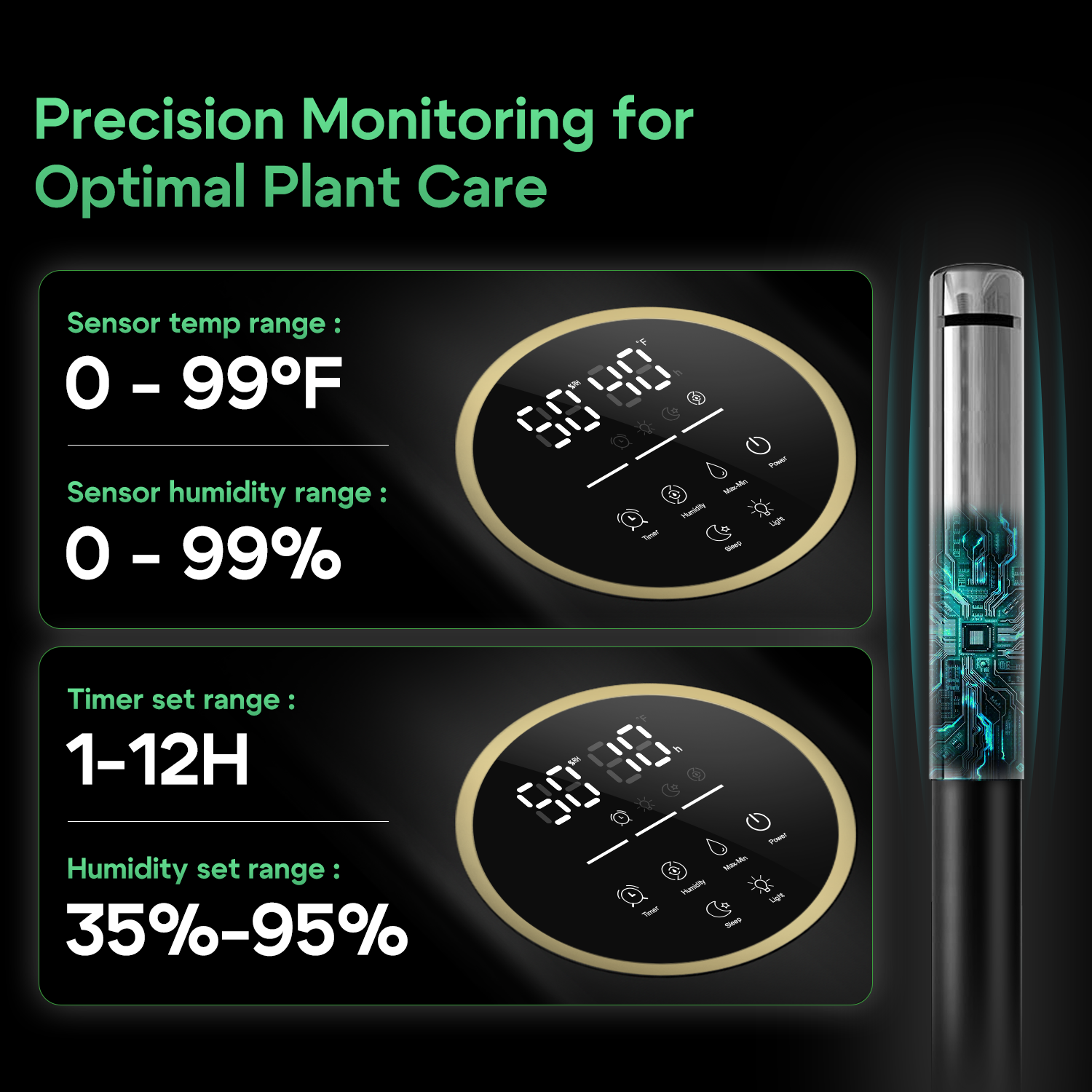 2.1Gal Plant Humidifier with Temp & Humidity Probe | 2303P | LACIDOLL