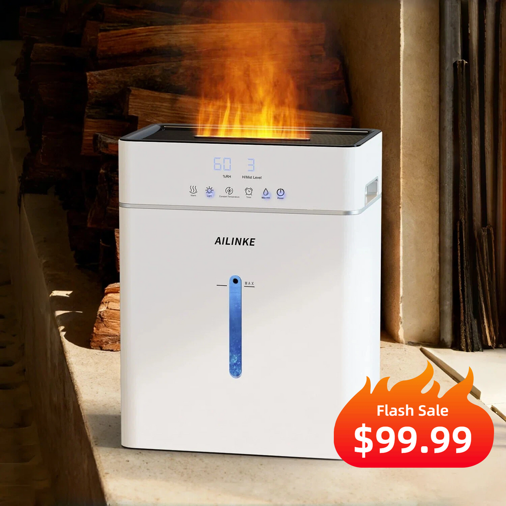 Humidifier Large Room 10L/2.64Gal | Warm & Cool Mist | Flame Light Effect| 2109