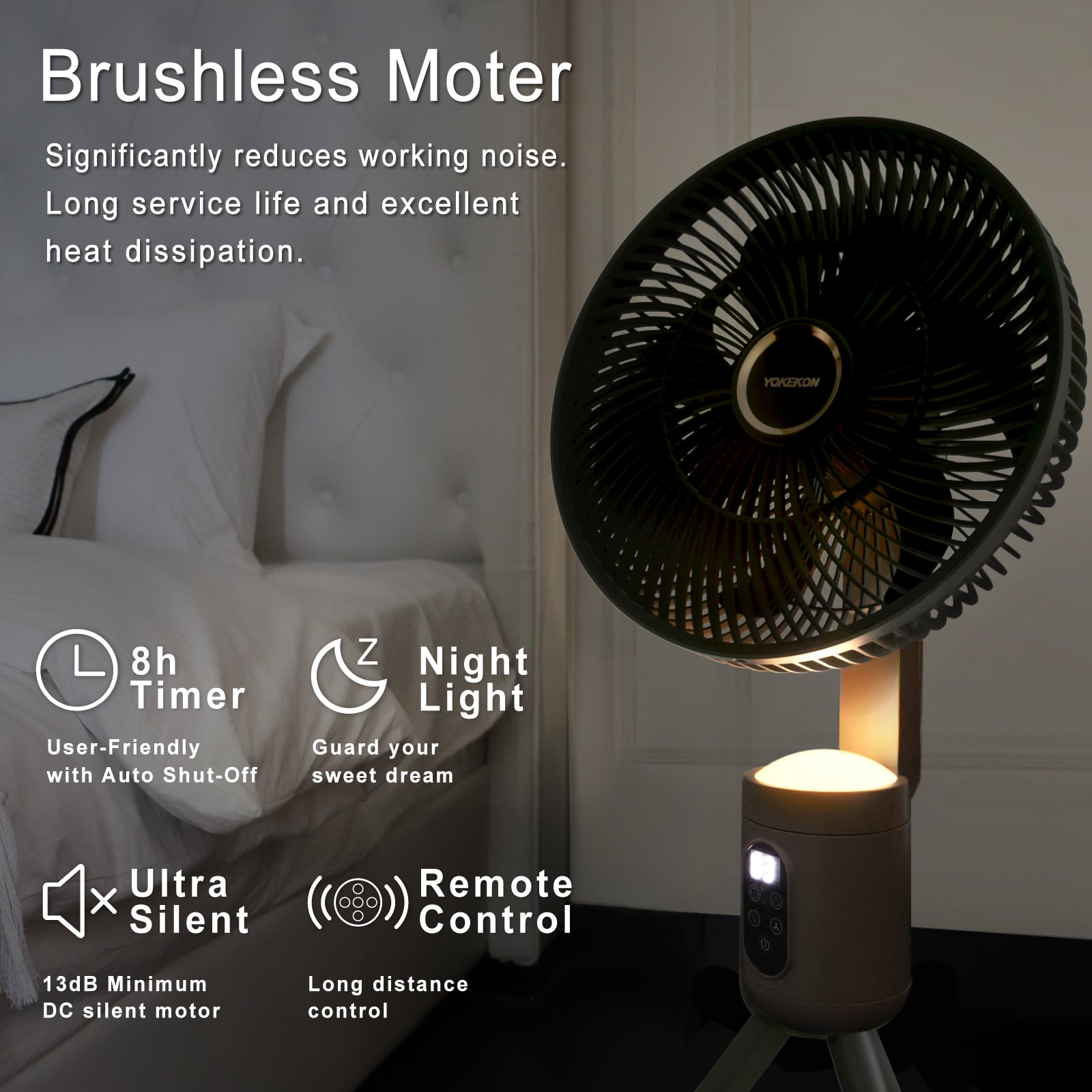 Oscillating Standing Fan, Outdoor Fan for Patios 37” High Floor Fan|FS300