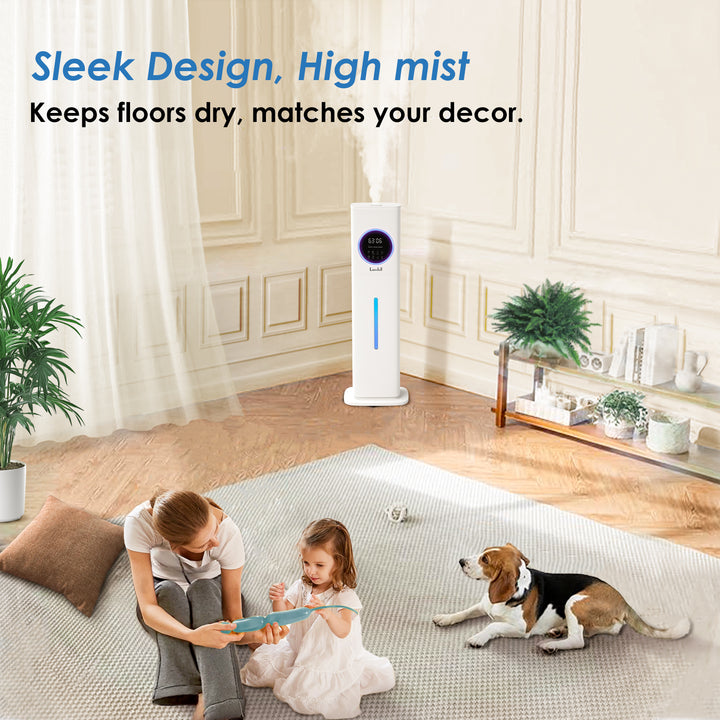 [LCD-2303W] Warm and Cool Mist Humidifiers for Bedroom Home, 2.1gal Quiet Humidifier for Large Room up to 800 ft with Customized Humidity, Night Light, Easy Top Fill, 12H Timer