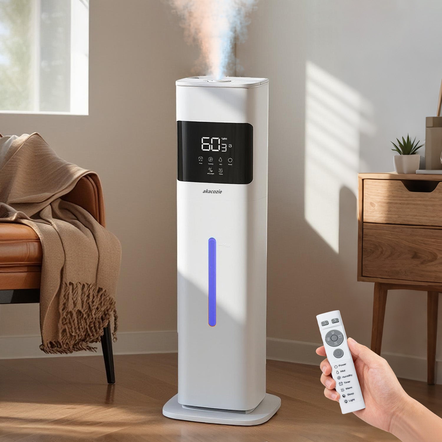 2.1Gal/8L Cool & Warm Mist Humidifier for Room Home, Top-Fill with Essential Oil Diffuser