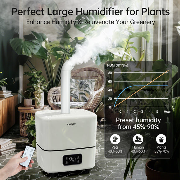 [LCD-301]Humidifier Large Room, 30L/7.93Gal Large Commercial Humidifier 5000 sq.ft, Top-Fill Whole House Humidifiers with Extension Tube, 3 Mist Mode, Timer – Ideal for Plants, Office, Warehouse & Greenhouse