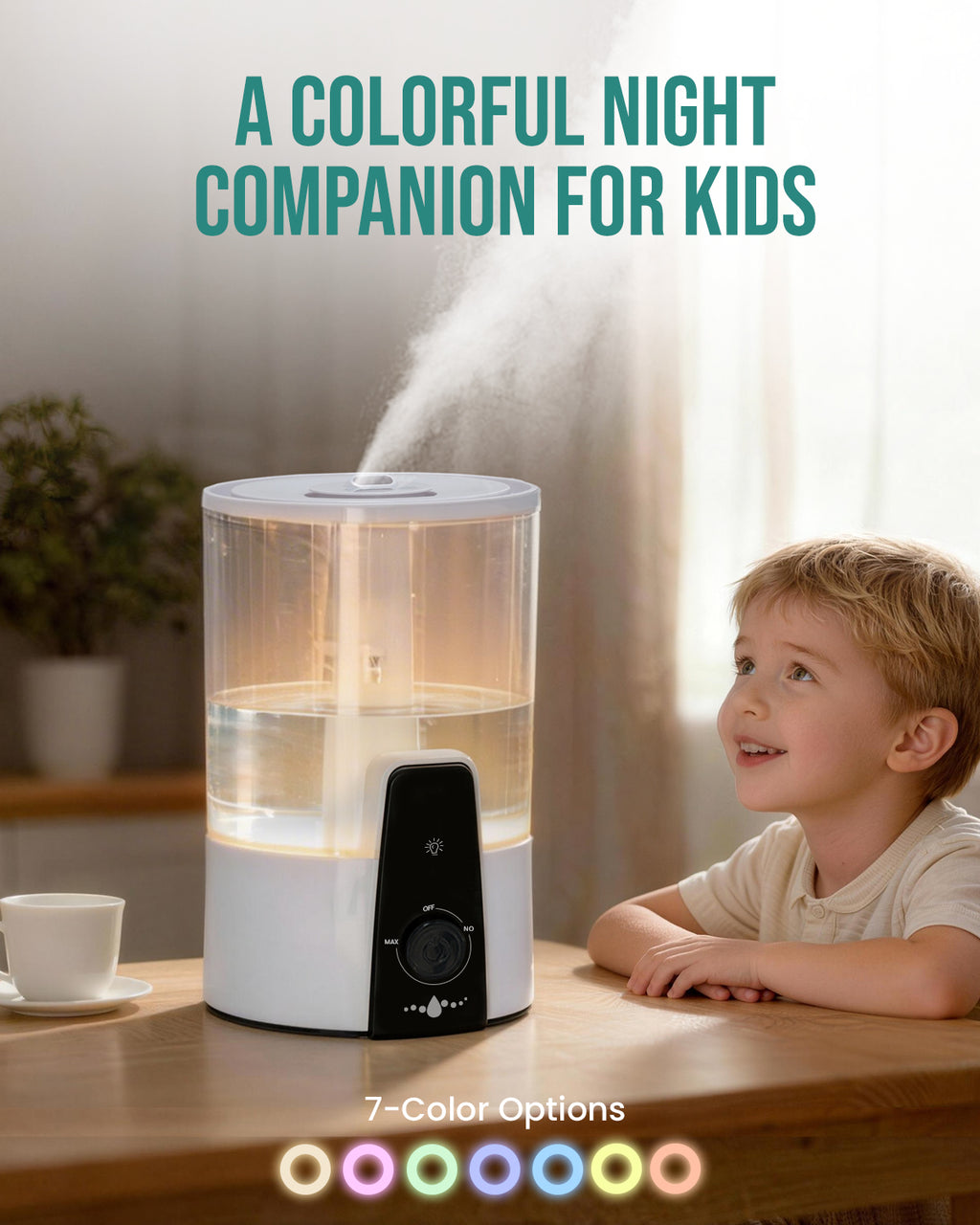 Humidifiers for Bedroom,1.06Gal(4L) Dishwasher-Safe Tank|22301M