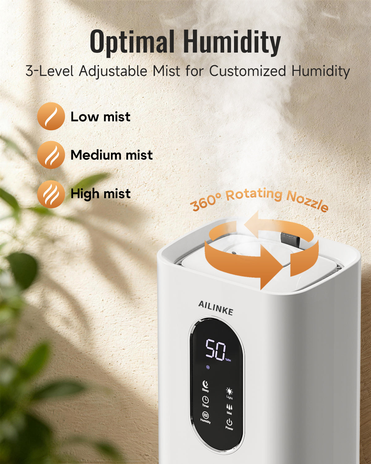 Humidifier Large Room Bedroom with Night Light, 2.1Gal(8L)|033C