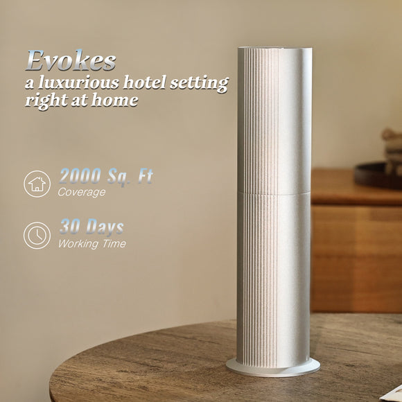 Bluetooth Waterless Diffuser, Essential Oil Diffuser for Home with Cold Air Tech 100ML, 2000 sq. ft Coverage Scent Diffuser for Large Room, Office, Spa, APP and Remote Control, Silver