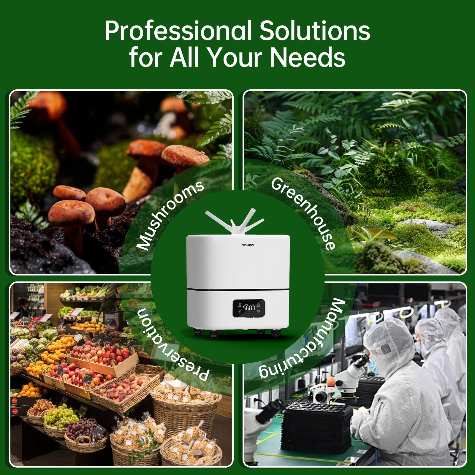 [LCD-301]Humidifier Large Room, 30L/7.93Gal Large Commercial Humidifier 5000 sq.ft, Top-Fill Whole House Humidifiers with Extension Tube, 3 Mist Mode, Timer – Ideal for Plants, Office, Warehouse & Greenhouse