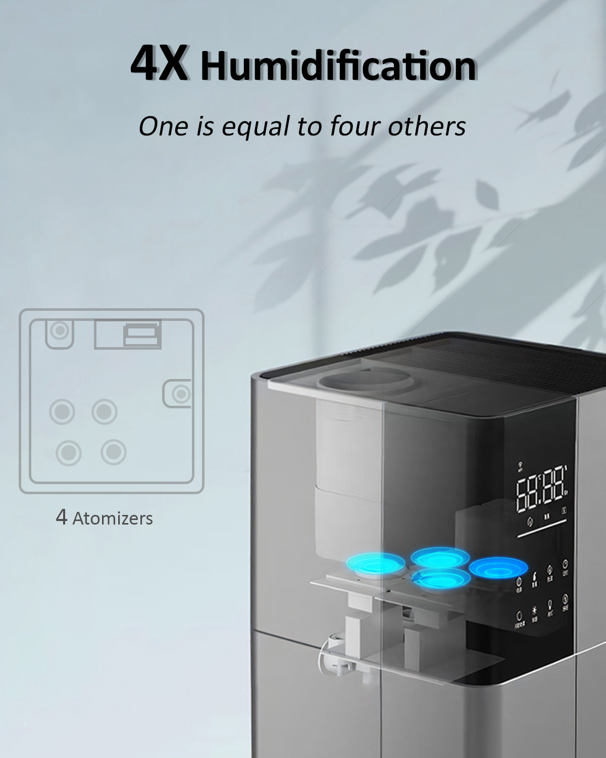 [LCD-2106]Humidifier Large Room, LACIDOLL 26L/6.8Gal Whole House Humidifiers for Home 3000 sq.ft, 3000ml/H Cool Mist Humidifier Baby, Top Fill Humidifiers for Bedroom Plant with 360° Nozzle & Extension Tube