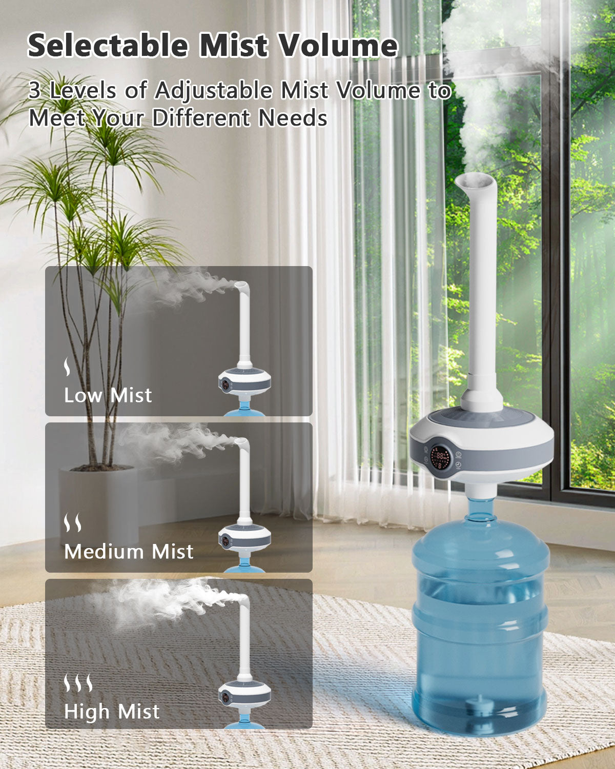 1000 sq.ft Large Room Humidifier | Ultrasonic Cool Mist Humidifier for Home, Office, School & Whole House | IN01
