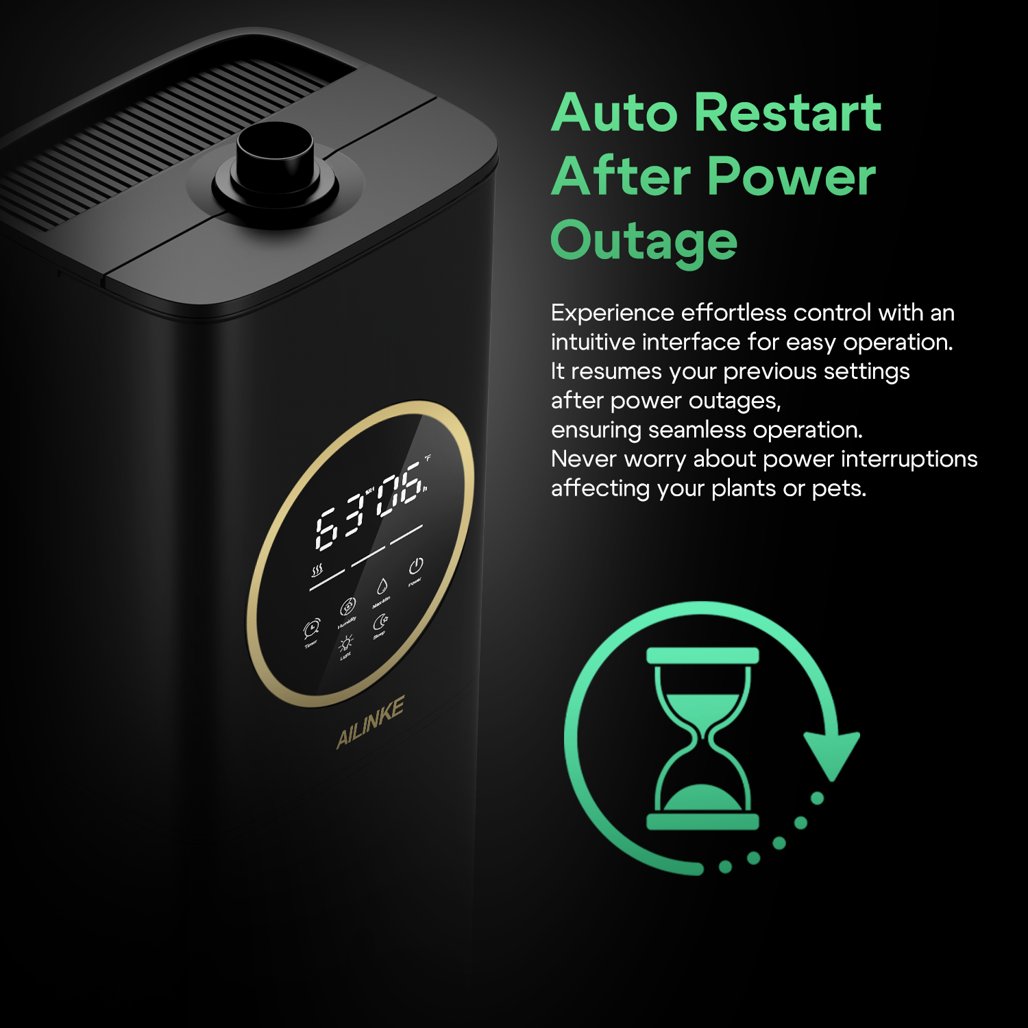 2.1Gal Plant Humidifier with Temp & Humidity Probe | 2303P | LACIDOLL