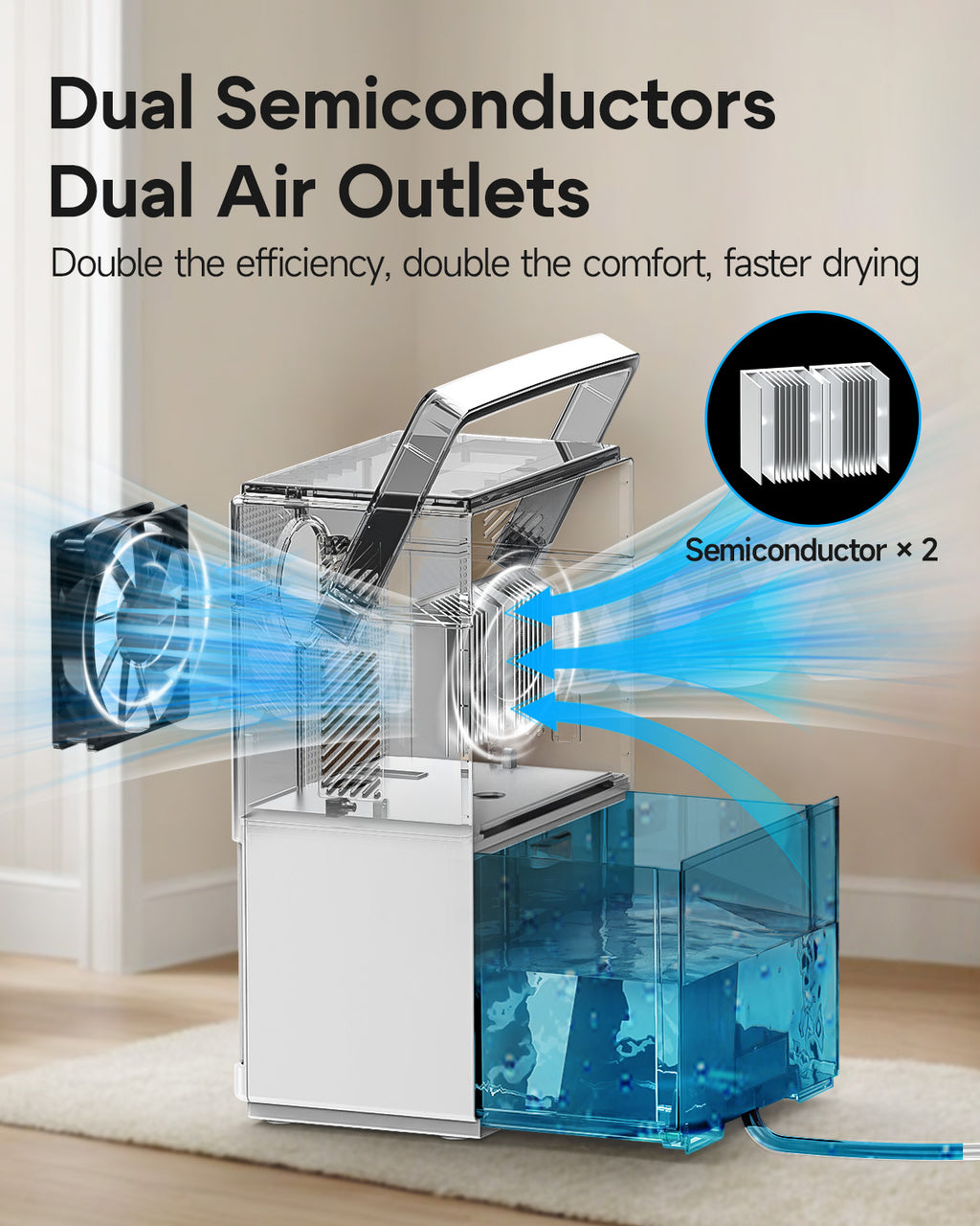 Small Dehumidifier with Drain Hose for Bathroom & Bedroom, 118oz | 07 | Lacidoll