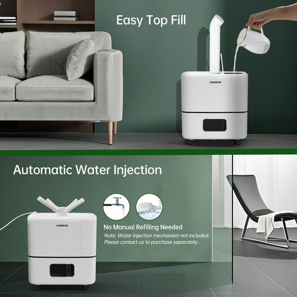 [LCD-301]Humidifier Large Room, 30L/7.93Gal Large Commercial Humidifier 5000 sq.ft, Top-Fill Whole House Humidifiers with Extension Tube, 3 Mist Mode, Timer – Ideal for Plants, Office, Warehouse & Greenhouse