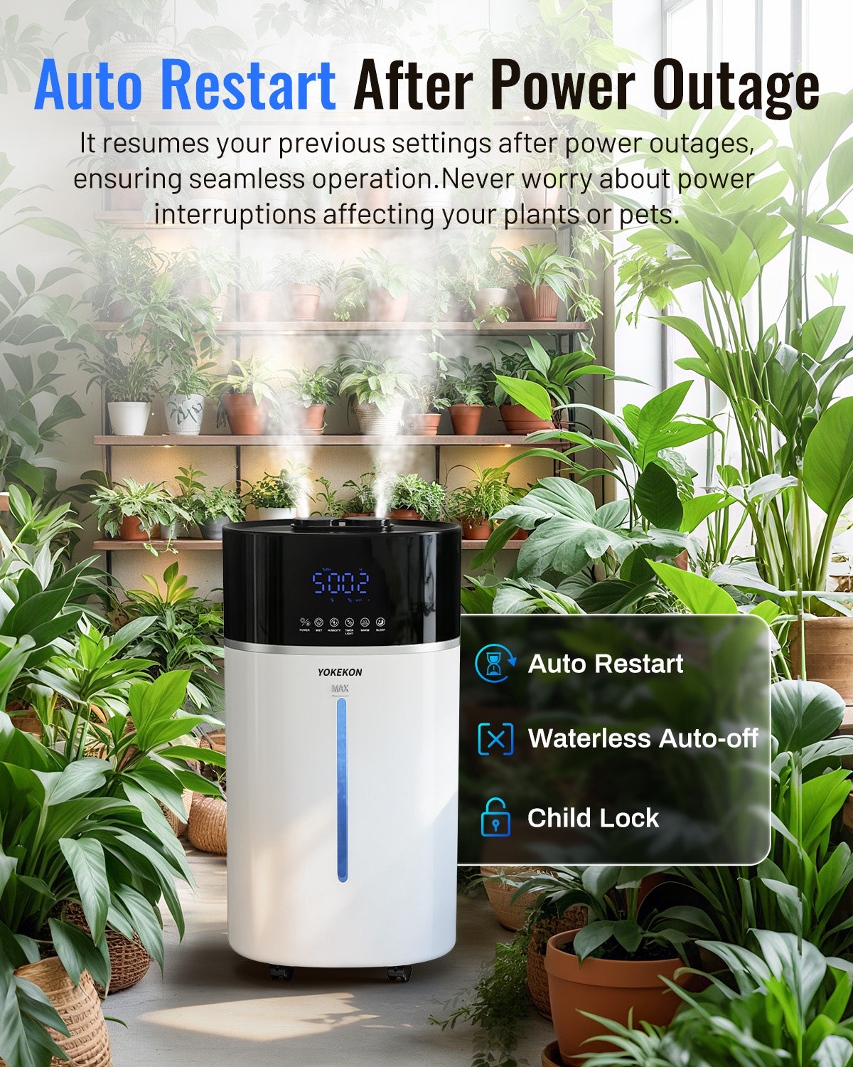 Cool and Warm Mist Humidifier Large Room 18L Humidifiers|303